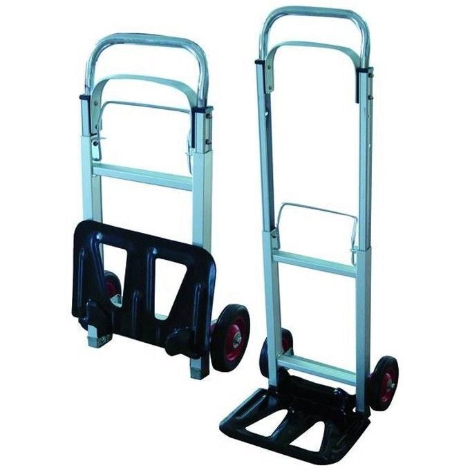 VIGOR 59710-10 Carrello Portatutto Pieghevole in Alluminio Portata 70 Kg dimensioni aperto 42X35X107 cm colore Grigio