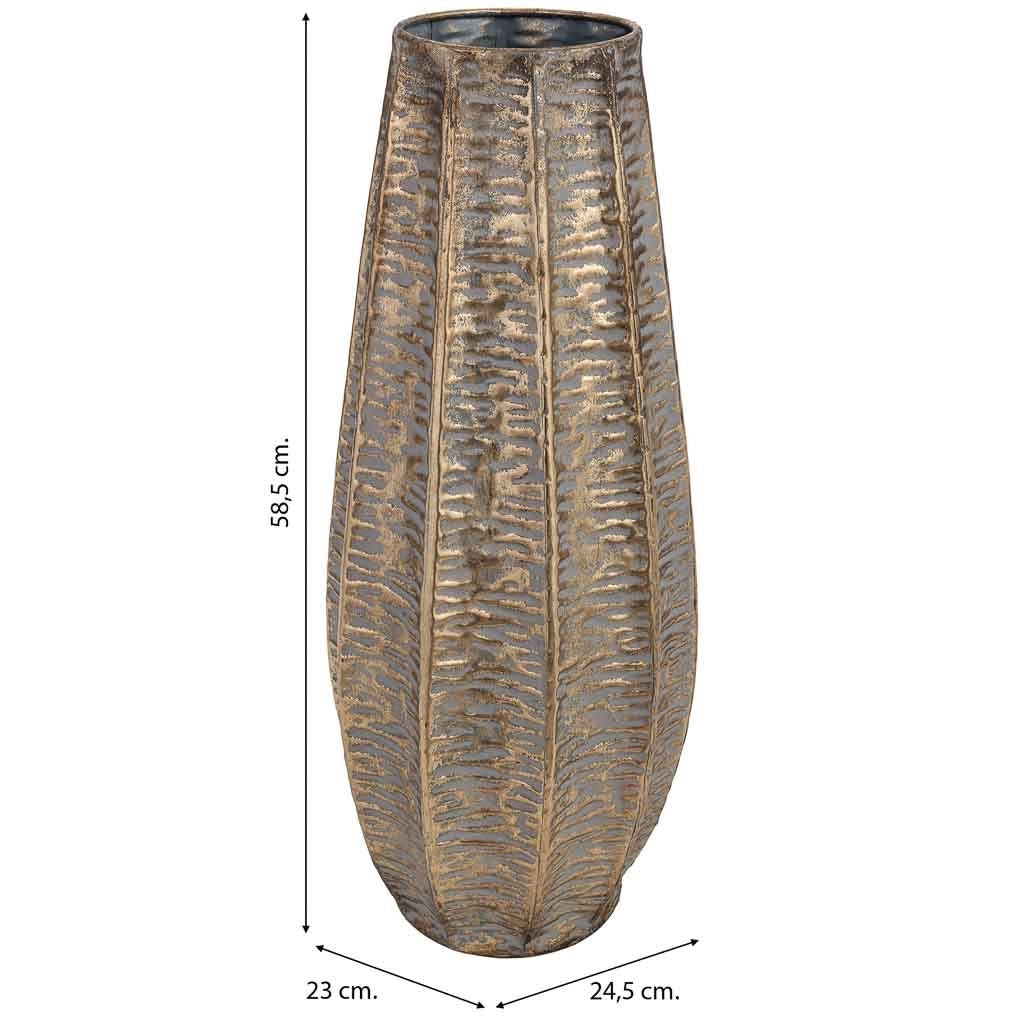 Vaso in metallo dorato 24,5x23x58,5 cm (altezza)