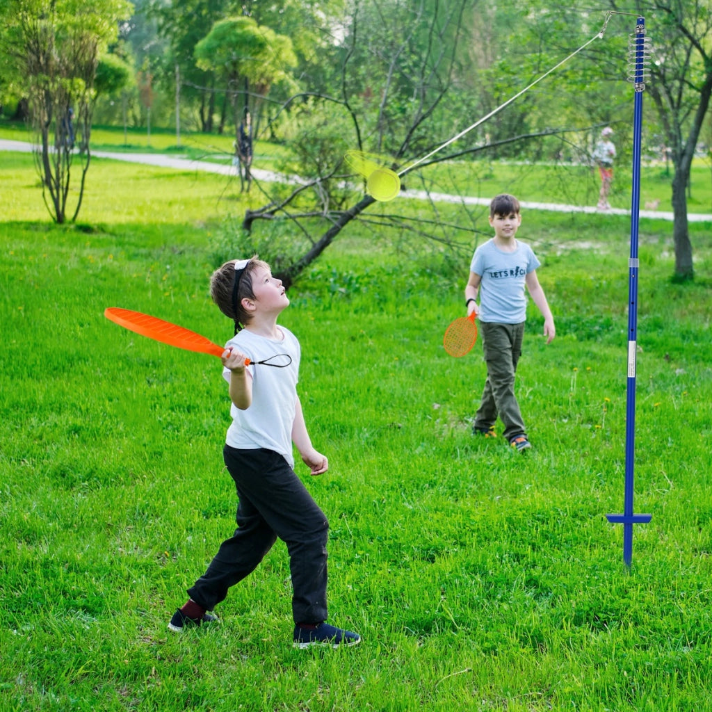 Set gioco da esterno con palla oscillante e 3 livelli di altezza regolabili, Set portatile di tetherball