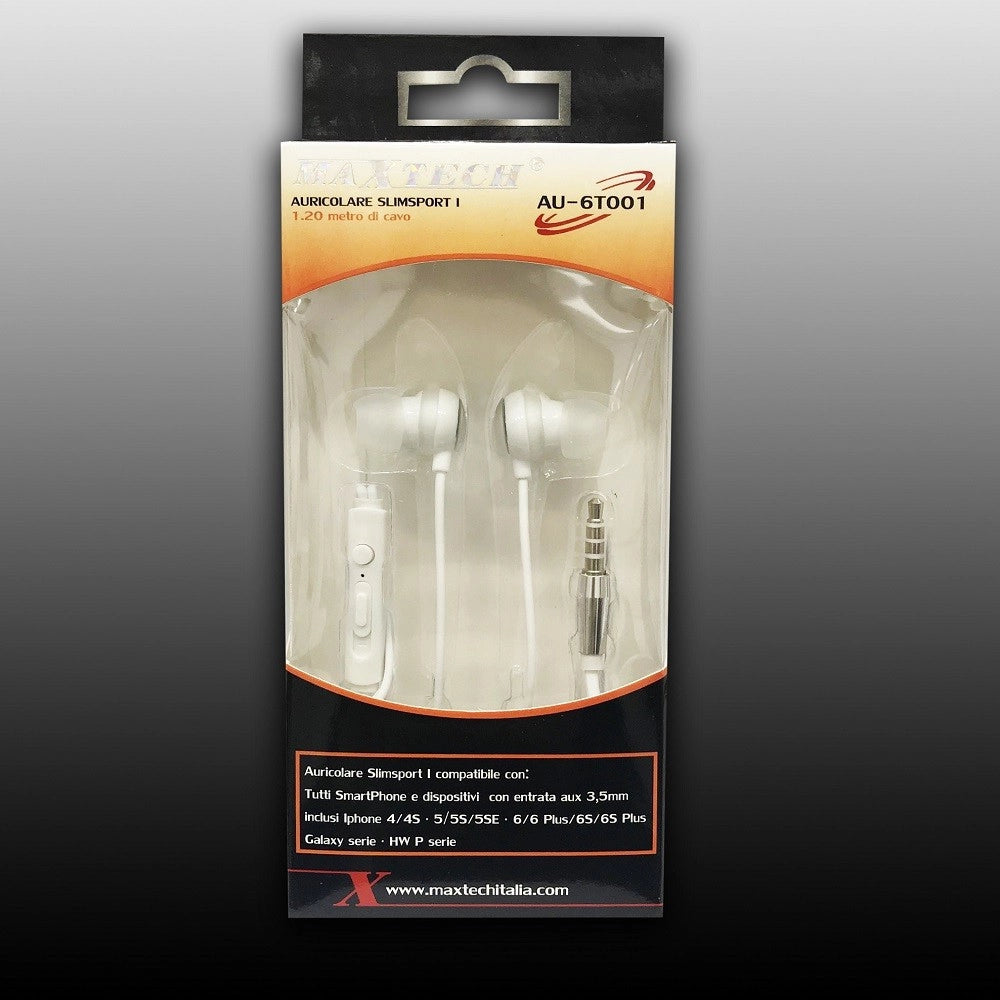 Trade Shop - Auricolari Per Cellulari Cuffie Con Filo Musica Microfono Smartphone Maxtech Au-6t001 -