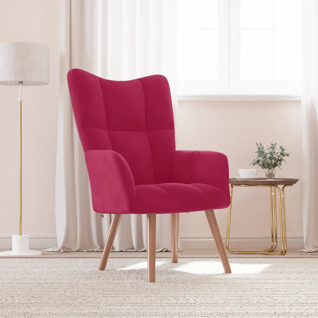 Sedia Relax Rosso Vino in Velluto 328056