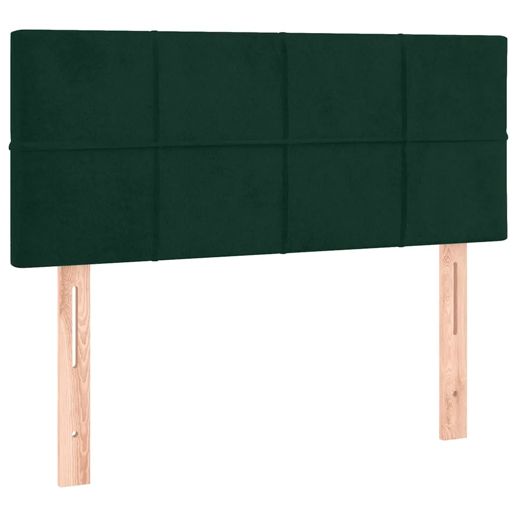 Letto a Molle con Materasso e LED Verde Scuro 120x200cm Velluto