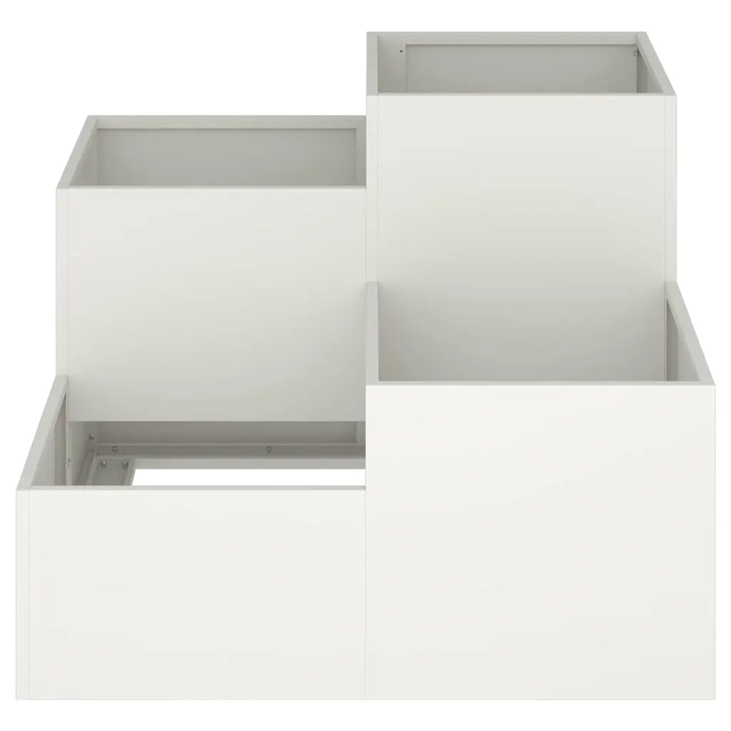 Vaso da giardino Bianco 80 x 80 x 60 cm Acciaio