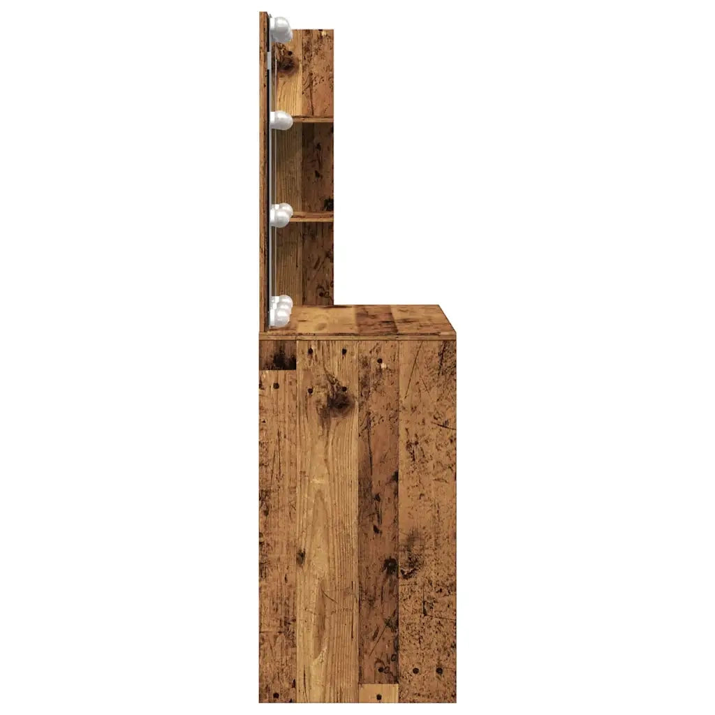 Toeletta con LED Legno Antico 60x40x140 cm 856999