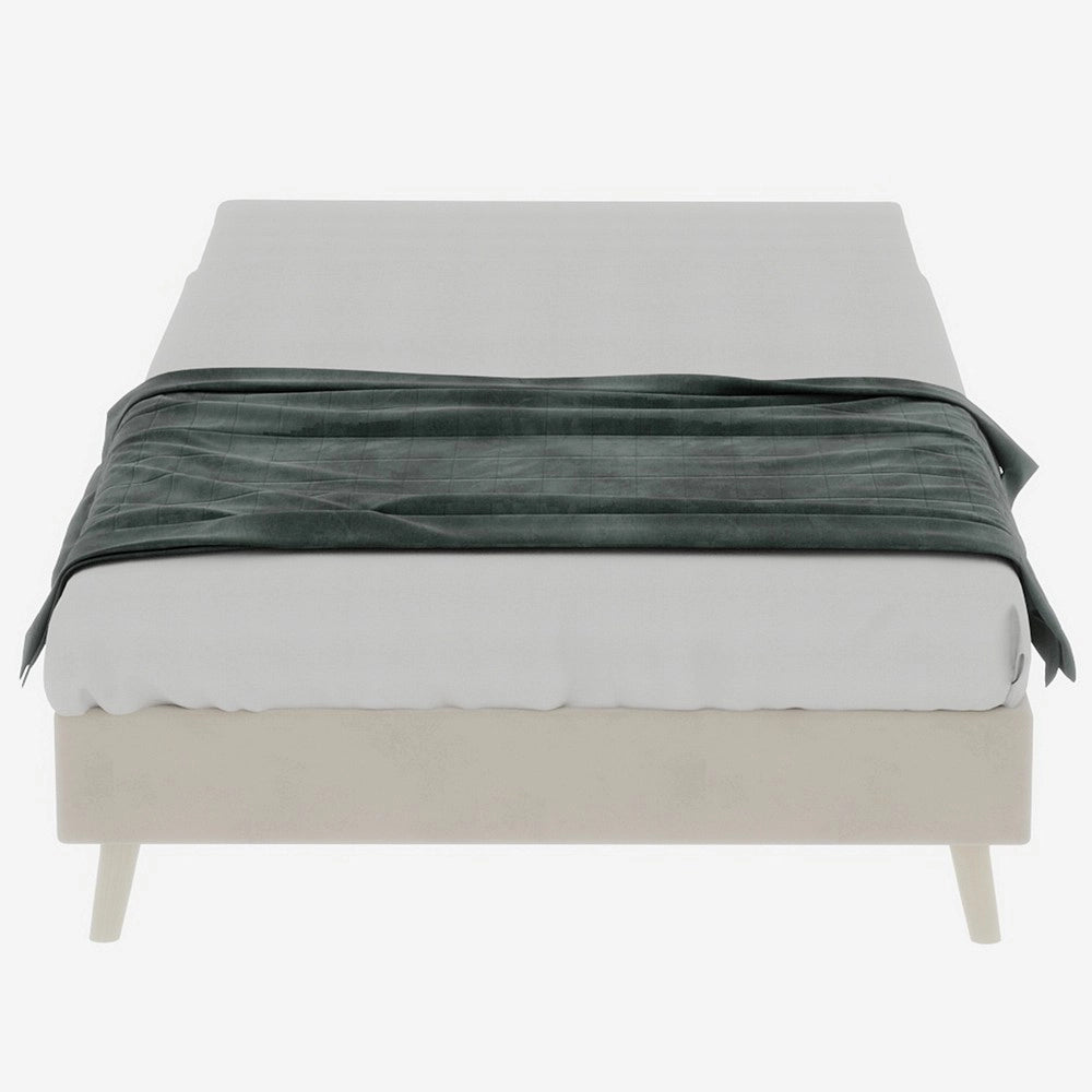 Letto Matrimoniale in Velluto ¨C MINIMAL ¨C Beige 140x200