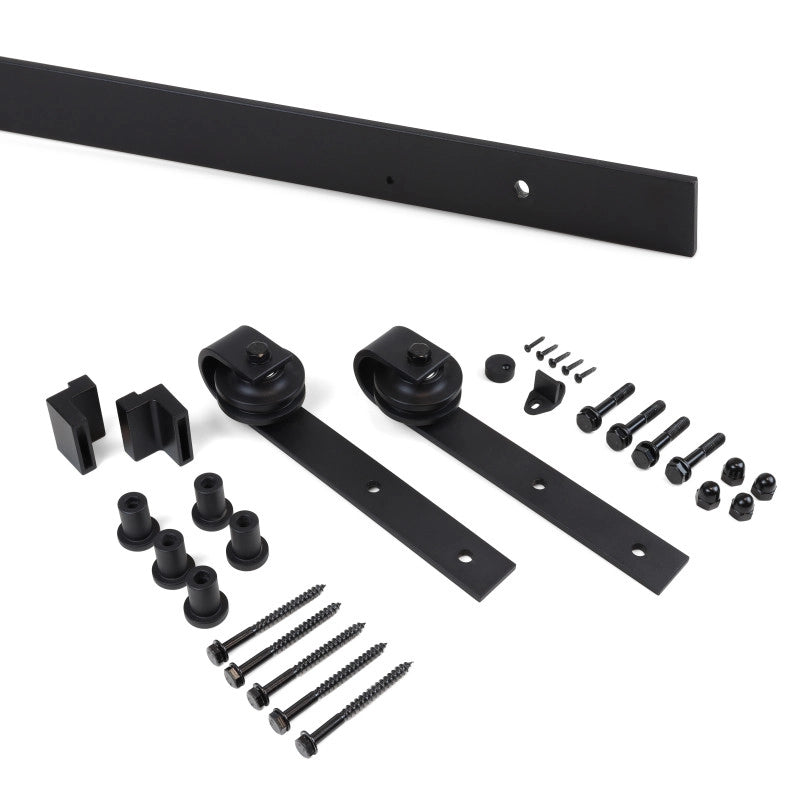 Kit di ferramentaper porta scorrevole appesa in legno Barn, con chiusura soft, pannelli non inclusi, Acciaio e Tecnopl..