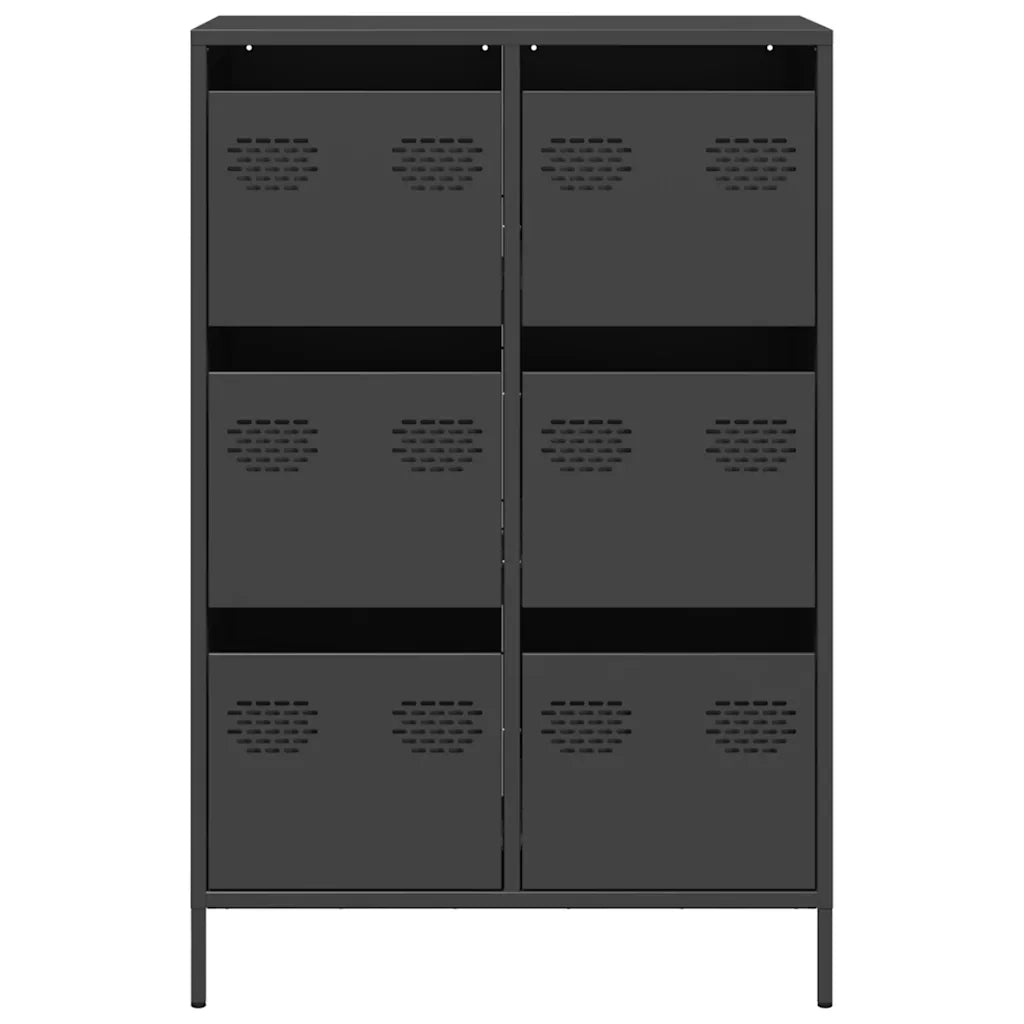 Credenza Nera 68x39x101,5 cm in Acciaio