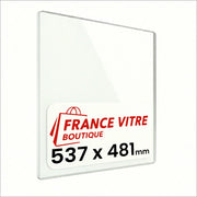 537 x 481 x 4 mm - Vetro per stufa a legna - vetro camino di ricambio - vetro per caminetto resistente al fuoco - France Vitre