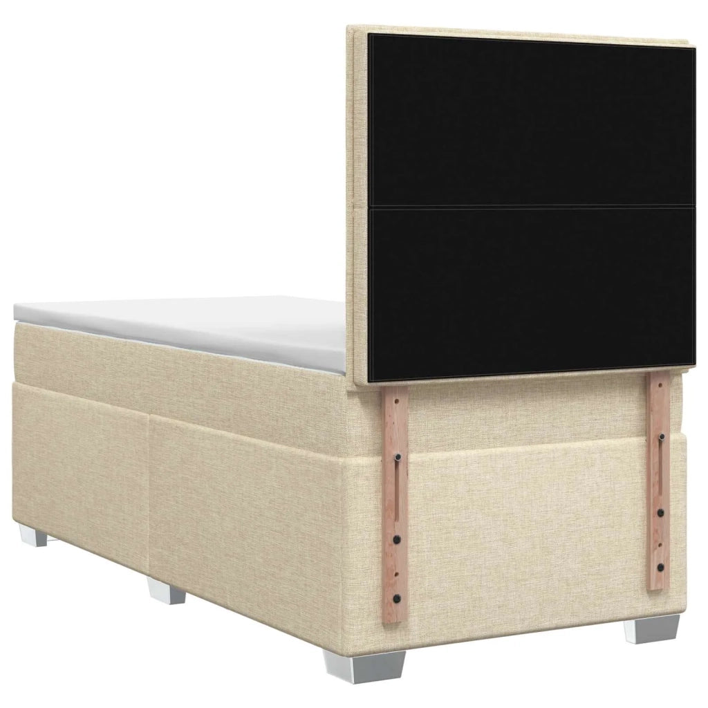 Letto box spring con materasso Crema 100 x 200 cm Tessuto 3454801