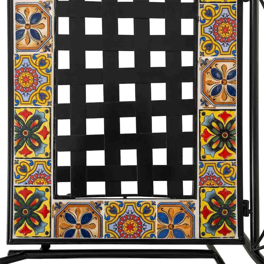 Panca in metallo multicolore, 110x50x88h cm