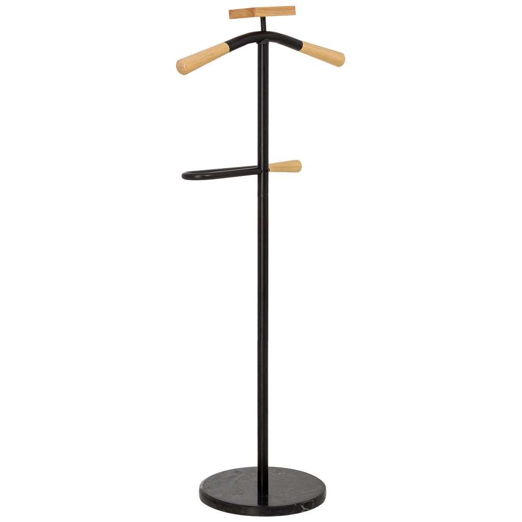 Perchero de metal y madera negro 120h cm