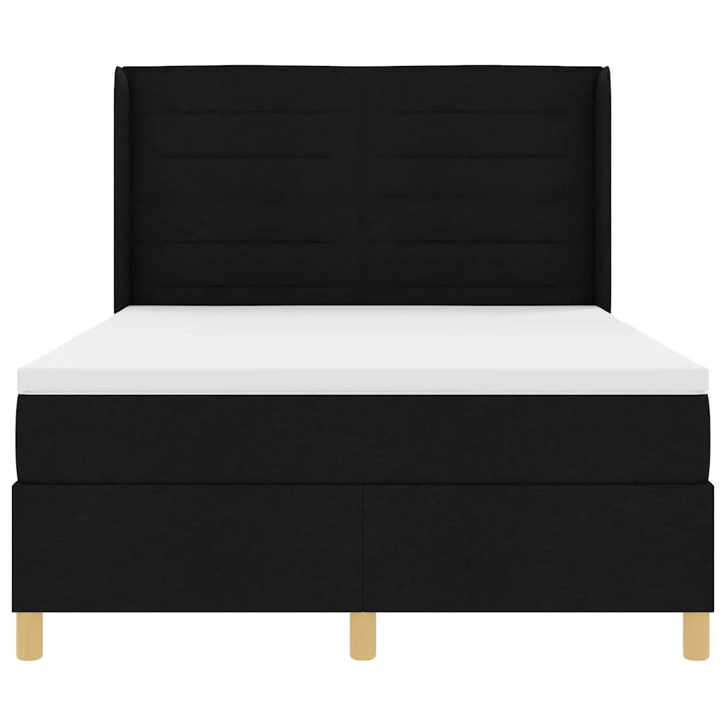 Letto a molle con materasso Nero 160 x 200 cm Tessuto