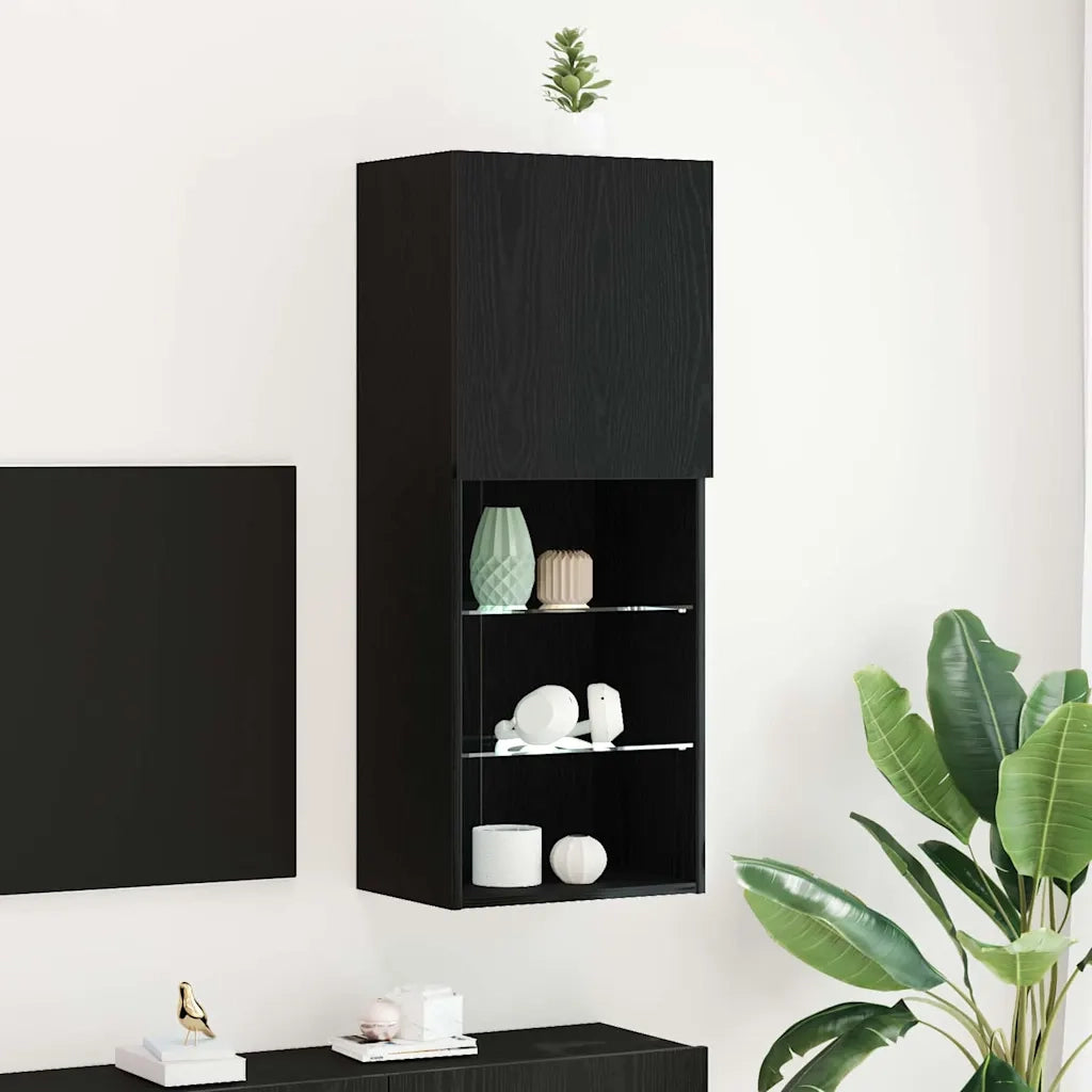 Set mobile TV-Credenza per TV Rovere Nero 40,5 x 30 x 102 cm Legno multistrato