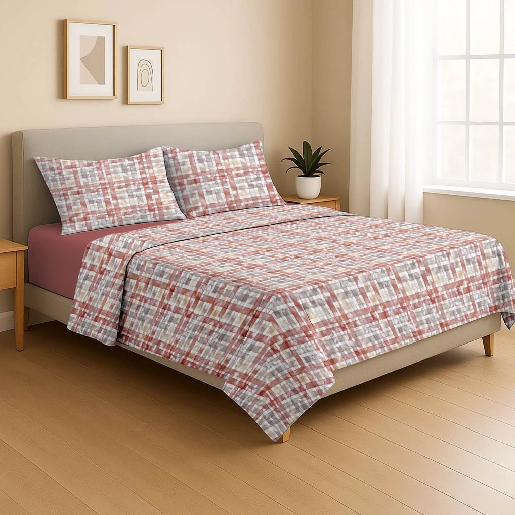 Completo Lenzuola Matrimoniale in Caldo Pile – Set Letto Invernale Morbido e Soffice, Lenzuola Termiche Matrimoniali Antipiega, Ideali per Notte Fredda GrigliaCorallo