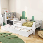 Letto Bambini con Cassetti e Lavagna ¨C MINIMAL ¨C Bianco 90x200