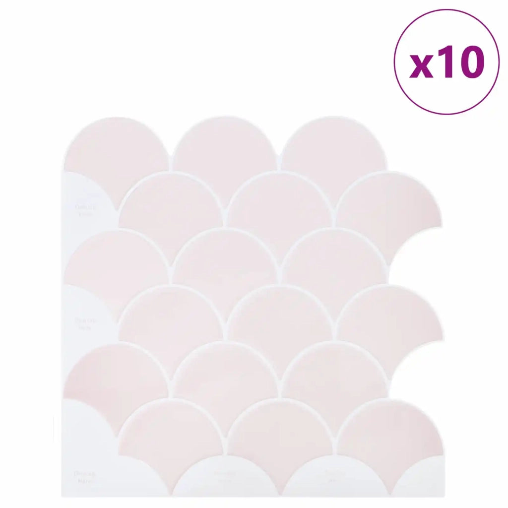 Piastrella a scaglie di pesce 10 pz Rosa chiaro 30 x 30 cm CFW3672234