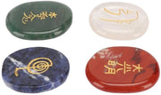 Set di 4 Cristalli Reiki Incisi per Meditazione