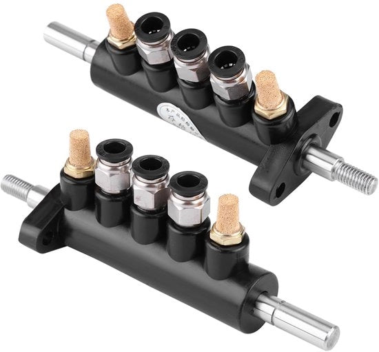 Pedale di cambio aria - Valvola di aria per pedali - Cambio ruote - Pedale assistente - Materiale in acciaio - 2 cilindri di compressione - Diametro esterno 8 mm - Valvola di aria