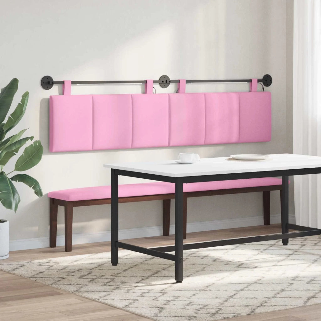 Testiera sospesa Con luce LED Rosa Tessuto 3424838