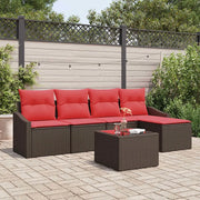 Set di divani 6 pz Marrone polyrattan 3346694