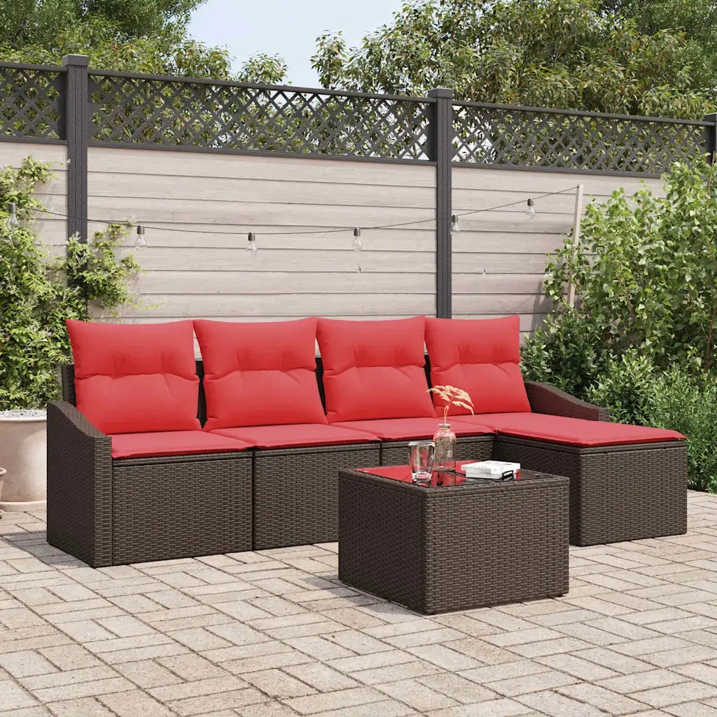 Set di divani 6 pz Marrone polyrattan 3346694