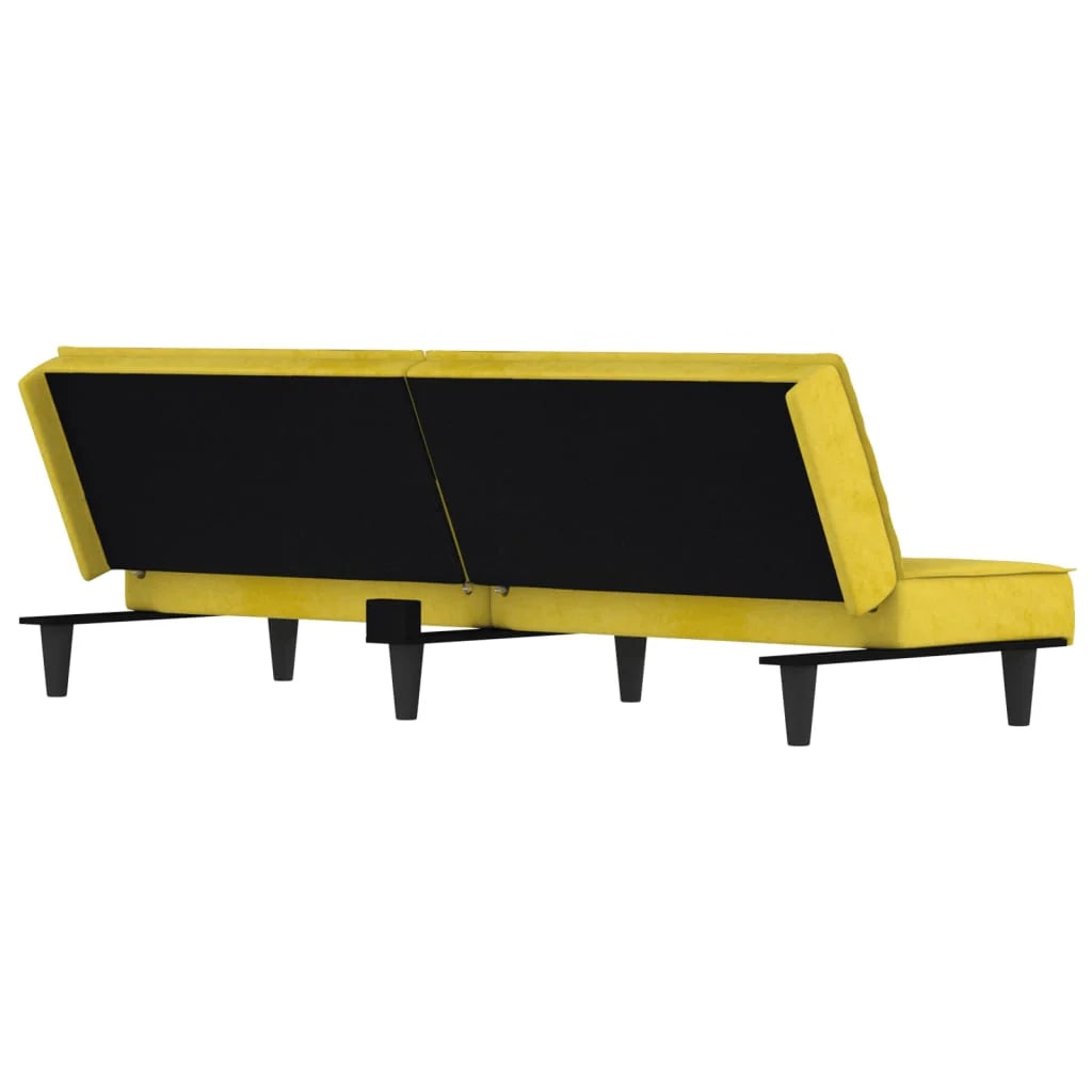 Divano letto 200 x 89 x 70 cm velluto giallo 02_0021005