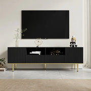 Cassettiera per TV nera in truciolare lunga 165 cm
