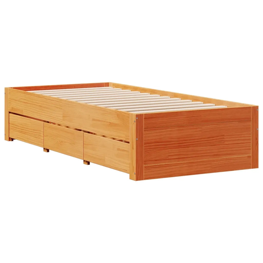 Giroletto senza Materasso con Cassetti Marrone Cera 90x190 cm 3308827