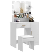 Scrivania da trucco con specchio LED e cassetti ¨C Minimal ¨C Bianco