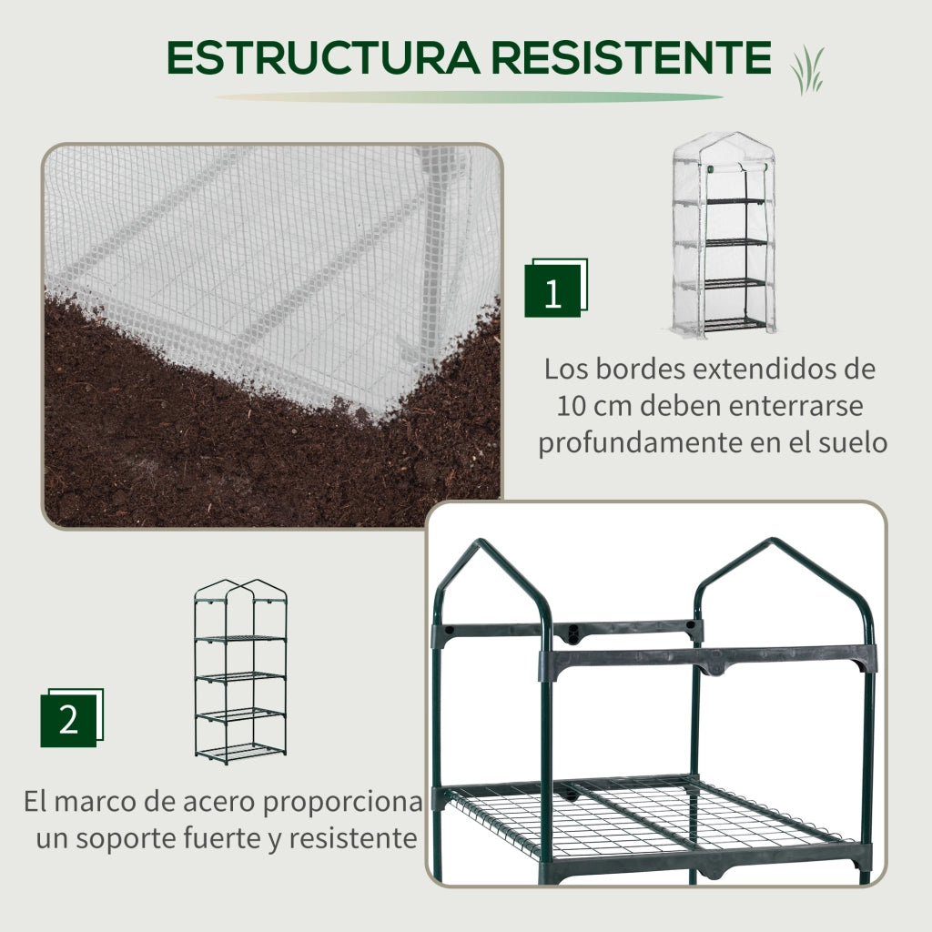 Serra da Giardino con 4 Ripiani ¨C Minimal ¨C 70x50x160 cm Bianco