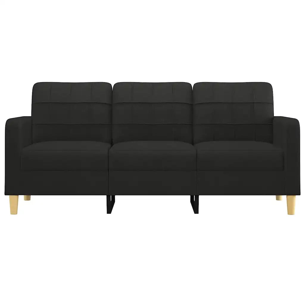 Divano a 3 Posti-Sofa 3 Posti Nero 180 cm in Tessuto 407451