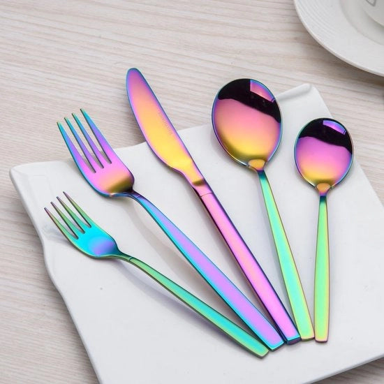 Set di posate in acciaio inossidabile stabile, 30 pezzi