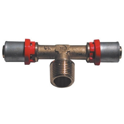 RACCORDO PRESS A T MASCHIO PER MULTISTRATO- 1/2 x 16- TIEMM- pezzi 1