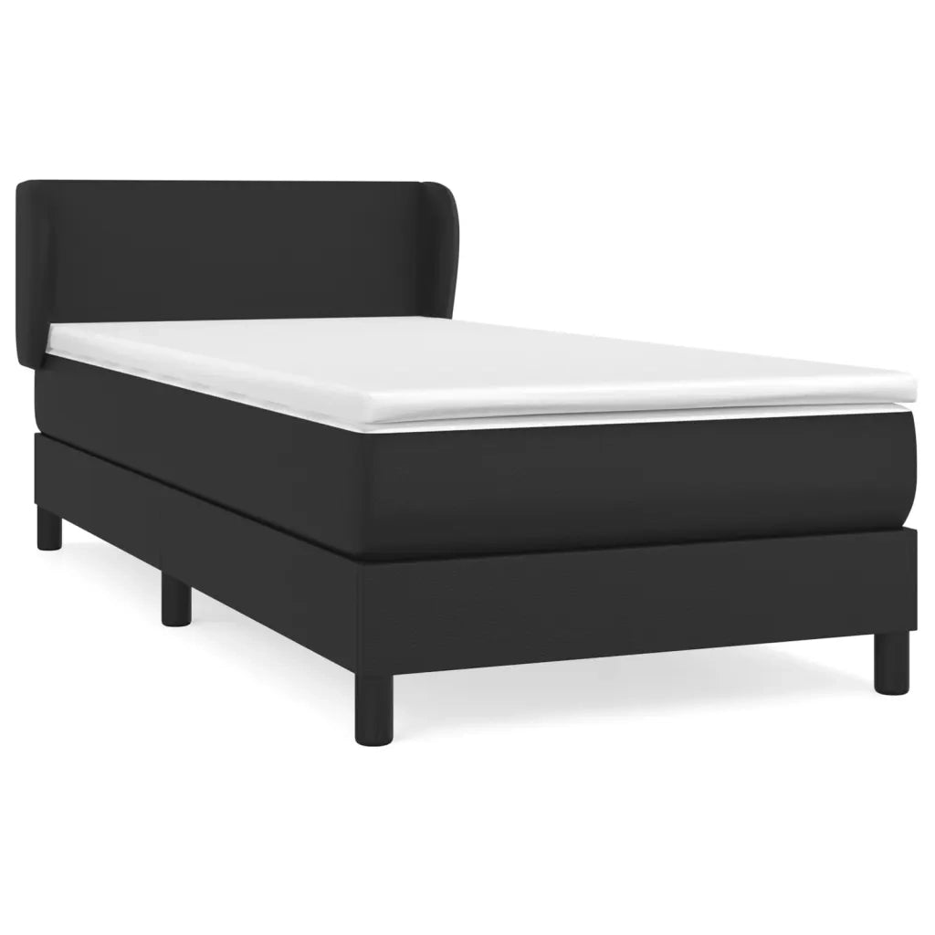 Giroletto a Molle con Materasso-Struttura Letto Nero 90x190 cm in Similpelle 251073