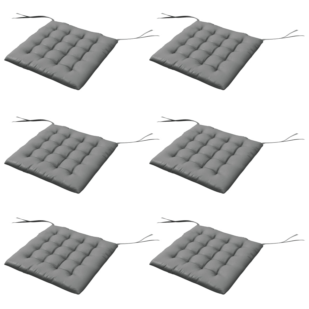 Set 6 Cuscini per Sedie da Pranzo ¨C Xylo ¨C Grigio 40x40 cm con Lacci