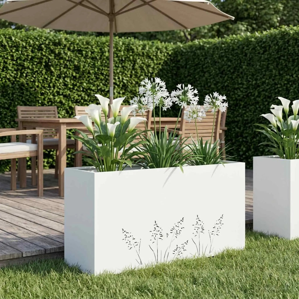 Vaso da giardino Bianco 100 x 30 x 49 cm 8005864