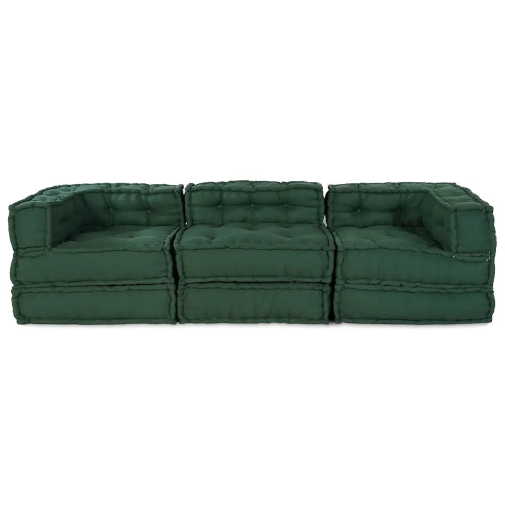 Divano modulare 3 pcs Verde Tessuto 3315077
