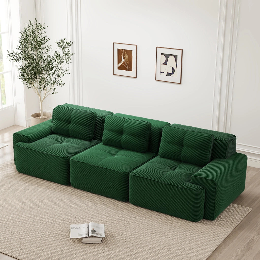 Cloud Modulsofa - Zephmum - 3-Sitzer, Gr¨¹n, Montagefrei