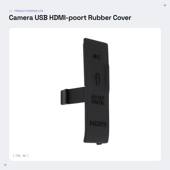 Copertura in gomma per fotocamera con porta HDMI USB per fotocamere Canon 

(se non è presente, non posso tradurre il modello numero o codice prodotto)