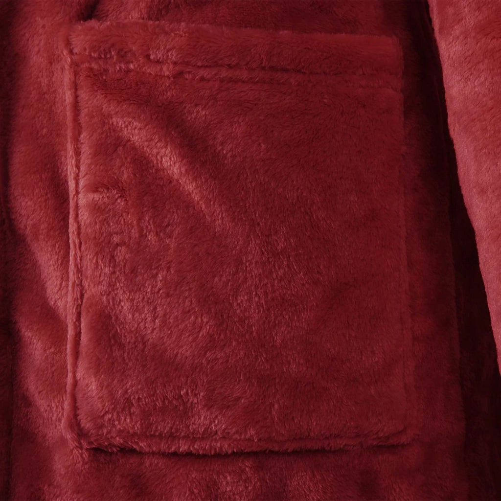 Accappatoio con Cappuccio Rosso Bordeaux l Flanella 42017257