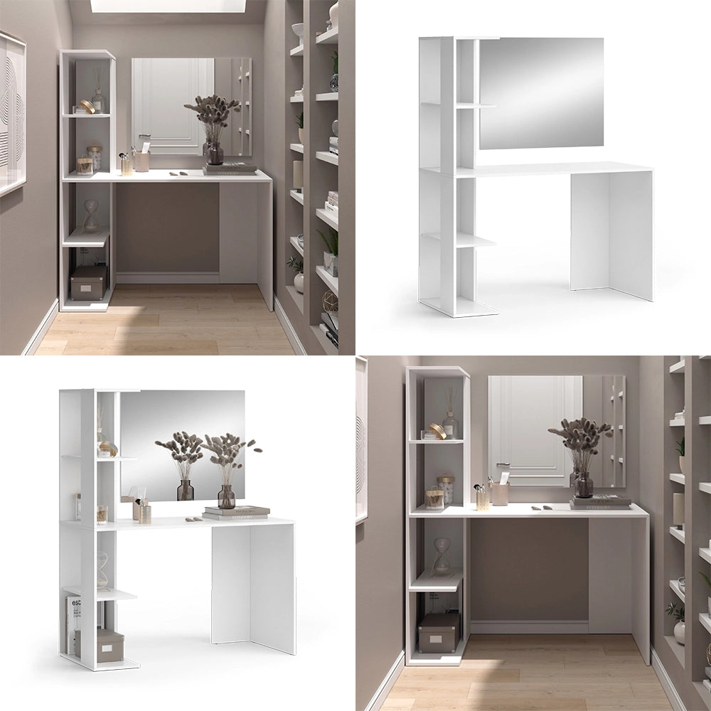 Vicco Tavolo da toilette Bianco 122.2 cm con specchio