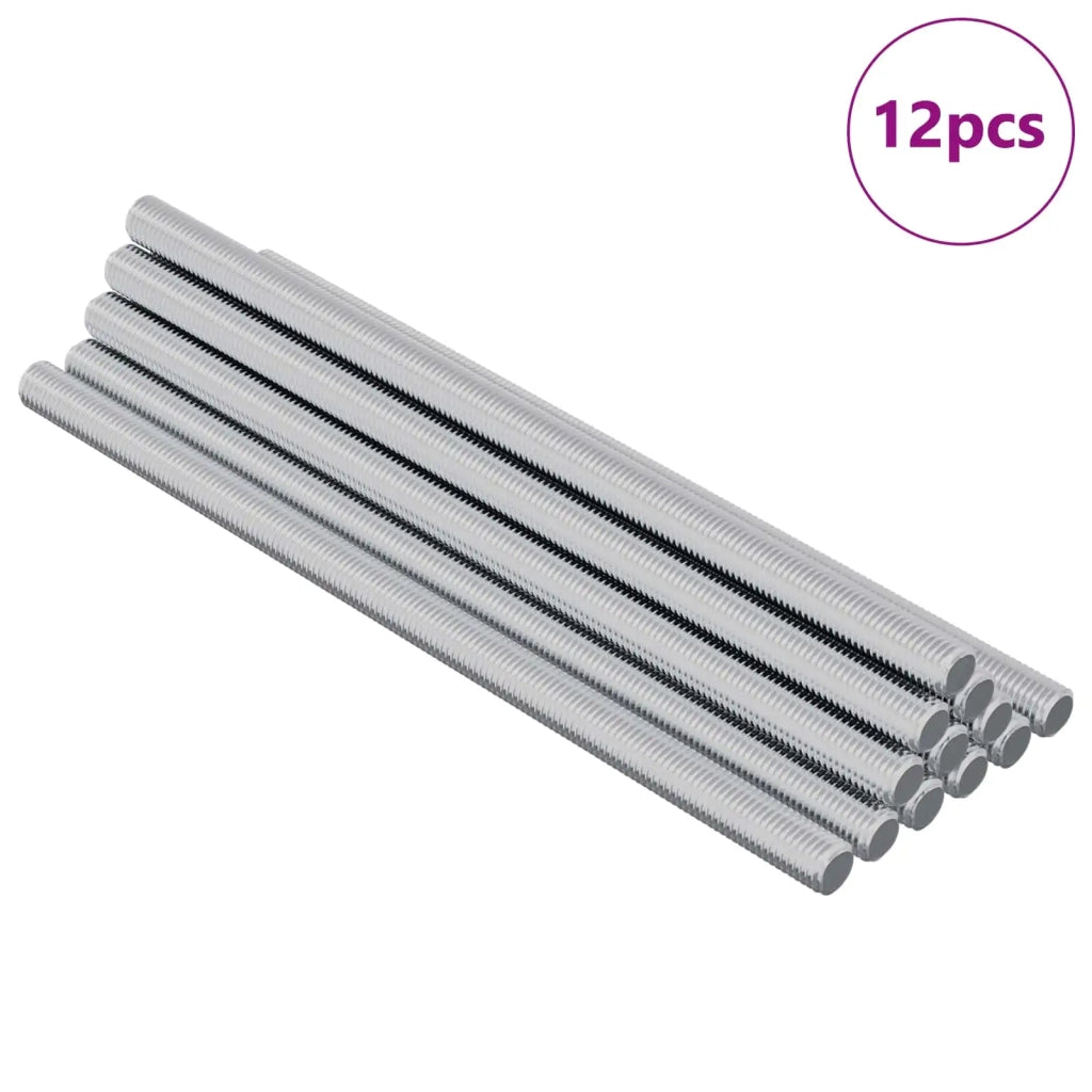 Asta Filettata 12 pz Argento 6 x 120 mm Acciaio CFW1325668