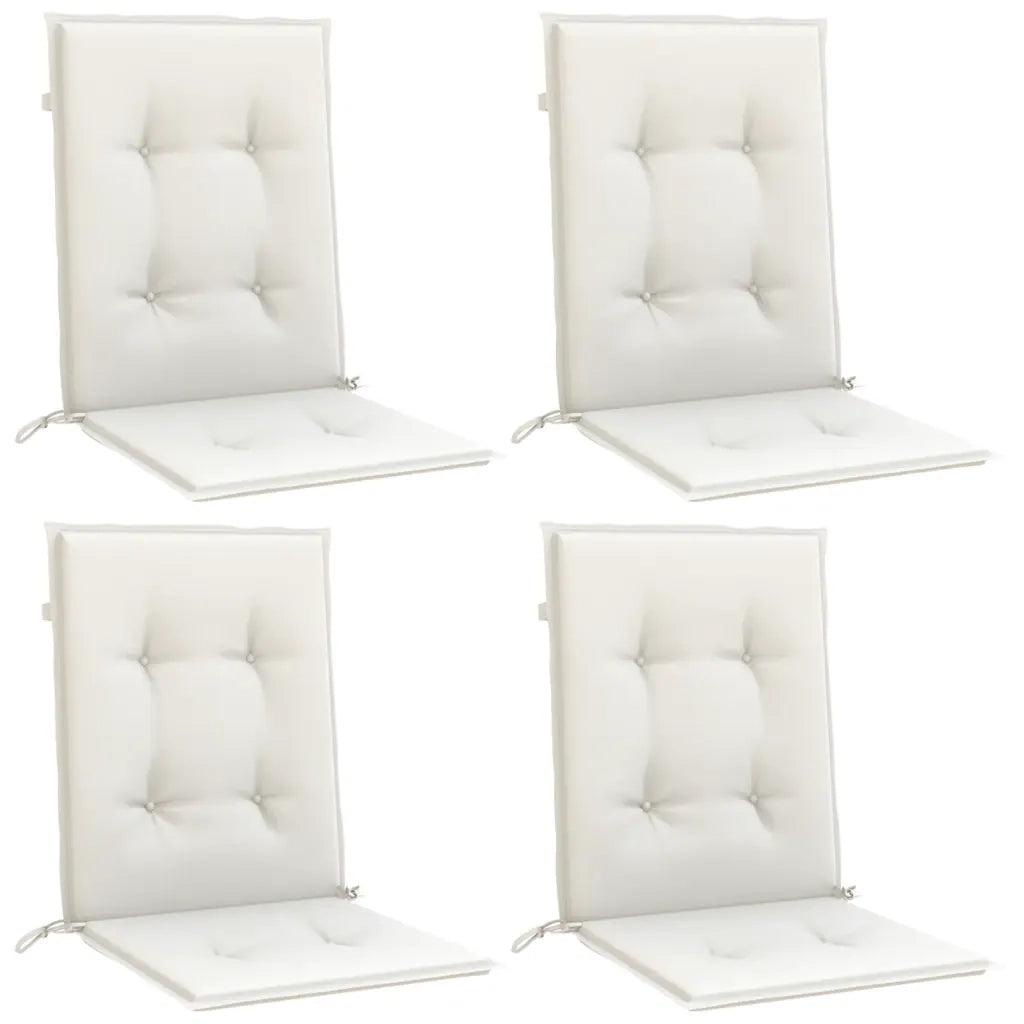 Cuscini Sedia Schiena Bassa 4 pz | Cuscini per sedie Crema M¨¦lange 100x50x4 Tessuto