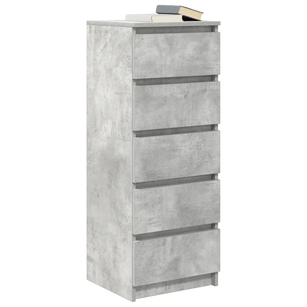 Credenza con Cassetti Grigio Cemento 37,5x35x99cm in Truciolato 861763
