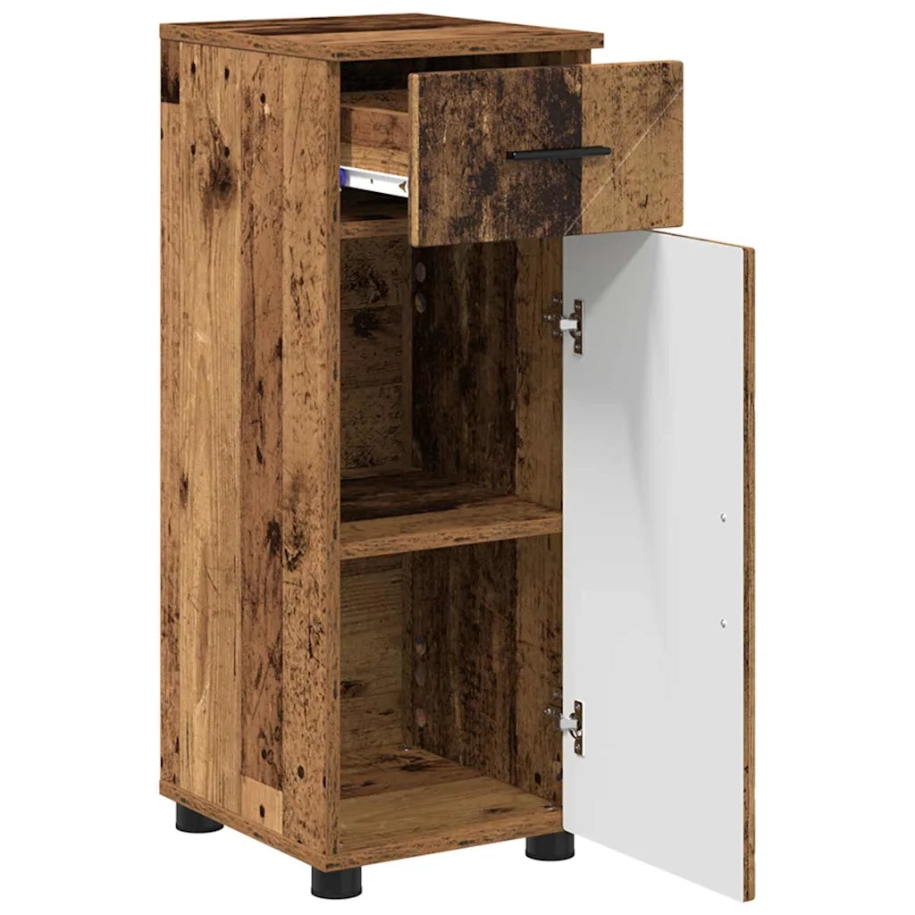 Set di mobili per il bagno con cassetto 3 pcs Legno vecchio