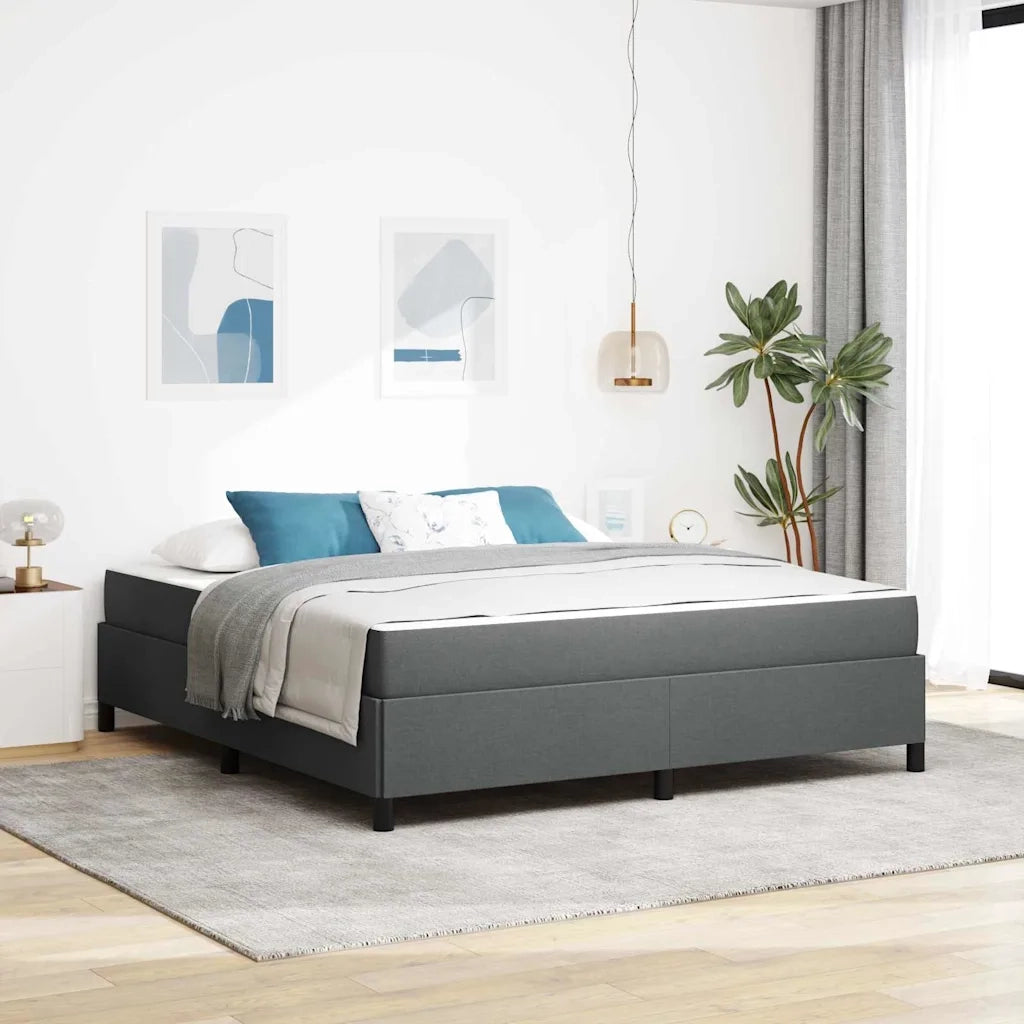 Letto a molle Grigio scuro 180 x 200 cm Tessuto
