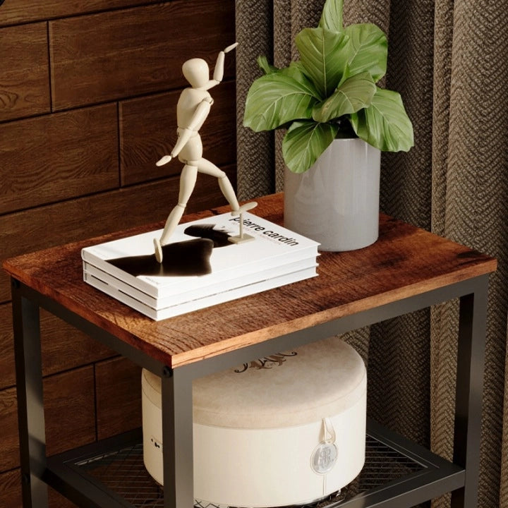 Tavolino da caffè ausiliario retrò vintage loft marrone
