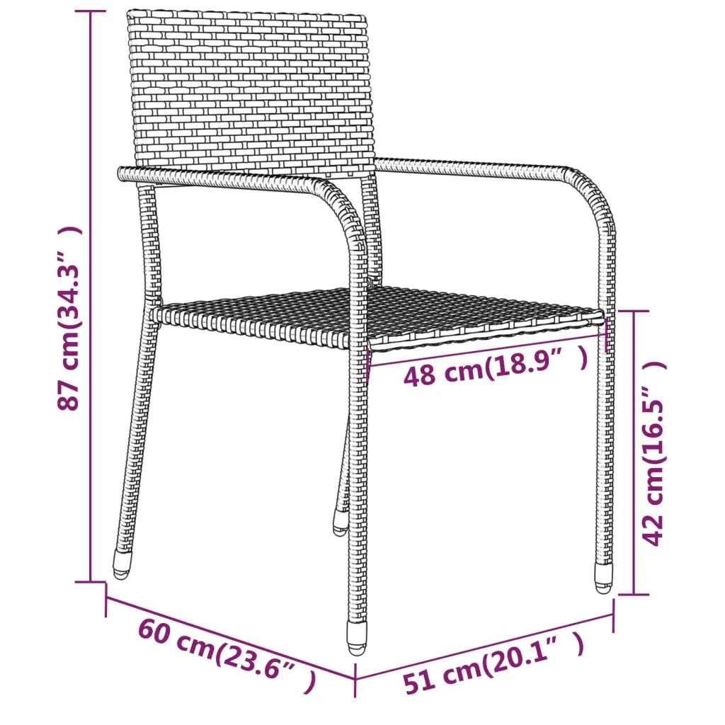 Set Mobili da Pranzo per Giardino 3 pz Grigio