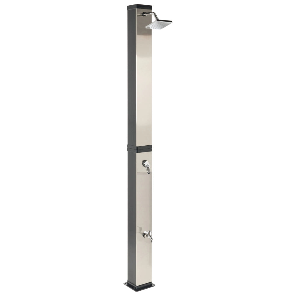 Set doccia miscelatore da esterno in PVC nero con funzione pioggia alimentato ad energia solare Giardino moderno