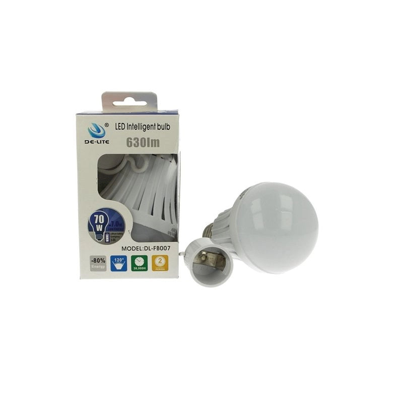 2 Lampade Led E27 A60 Emergenza 7W Ricaricabili Intelligenti Anti Blackout con Gancio
